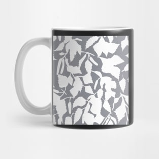 White birch leaves on gray seamless pattern Mug